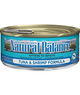 Natural Balance Ultra Premium Tuna & Shrimp Cat Food | Wet Canned Food for Cats | 5.5-oz. Can, (Pack of 24)