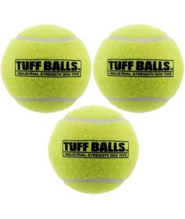 PetSport USA 4 Giant Tuff Balls for Large Dogs [Pet Safe Non-Toxic Industrial Strength Tennis Balls for Exercise, Play Time & Dog Training](3 Pack)