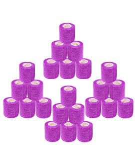 2 Inch Vet Wrap Tape Bulk (Purple) (Pack of 24) Self Adhesive Adherent Adhering Flex Bandage grip Roll for Dog cat Pet Horse