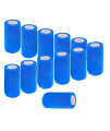 4 Inch Vet Wrap Tape Bulk (Blue) (Pack Of 12) Self Adhesive Adherent Adhering Flex Bandage Grip Roll For Dog Cat Pet Horse