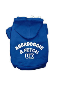 Mirage Pet Products 8 Aberdoggie UK Screen Print Pet Hoodie, X-Small, Blue