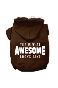 Mirage Pet Products 12 This is What Awesome Looks Like Dog Pet Hoodie, Medium, Brown
