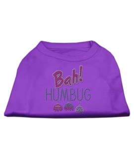 Mirage Pet Products 8 Bah Humbug Rhinestone Dog Shirt, X-Small, Purple