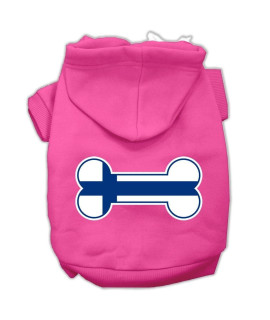 Mirage Pet Products Bone Shaped Finland Flag Screen Print Pet Hoodies, XX-Large, Bright Pink