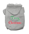 Mirage Pet Products Merry Christmas Screen Print Pet Hoodies, XX-Large, Grey