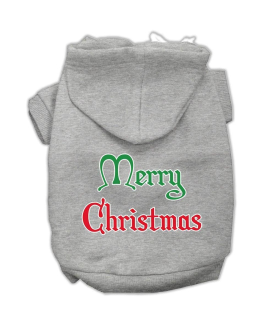 Mirage Pet Products Merry Christmas Screen Print Pet Hoodies, XX-Large, Grey