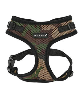 Puppia Authentic Puppia Ritefit Harness With Adjustable Neck, Camo, Small