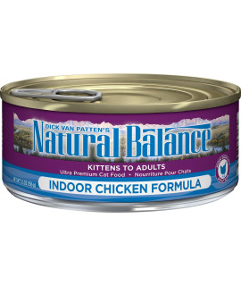 Natural Balance Ultra Premium Chicken Indoor Cat Food | Wet Canned Food for Cats | 5.5-oz. Can, (Pack of 24)
