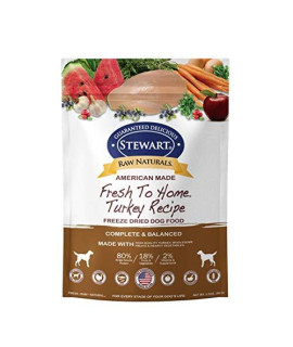 Stewart Raw Naturals Freeze Dried Dog Food Grain Free Made in USA with Turkey, Fruits, & Vegetables for Fresh To Home All Natural Recipe, Trial Size
