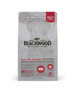 Blackwood Pet Food 22357 All Life Stages Special Diet grain Free Buffalo Meal & Field Pea Recipe 15Lb.