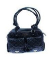 DOGGIE DESIGN Allie Mia Michele Black Quilted Dog Carry Bag