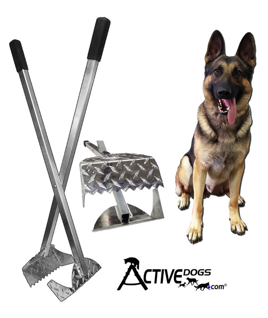 ActiveDogs Best Ever Dog Poop Scooper Teeth Style Pet Waste Removal Solid Welded Aluminum Shovel wSolid Bolt System - Made in USA