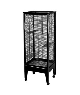 A&E cage co. Medium 4 Level Small Animal cage on casters Black