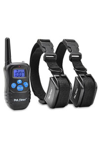 Petrainer Pet998Drb2 Dog Training Collar With Remote For 2 Dogs, Rechargeable Waterproof Dog Remote Collar With Beep, Vibration And Static Electronic Dog Collar, 1000 Ft Range
