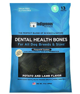 Indigenous Dental Health Bones, 17 Oz., Potato And Lamb Flavor