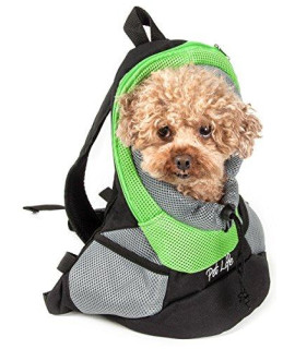 PET LIFE Bark-Pack Travel On-The-Go Hands Free Sporty Performance Pet Dog Backpack Carrier, One Size, Green