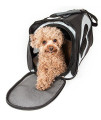 PET LIFE Phenom-Air Airline Approved Collapsible Fashion Designer Pet Dog Carrier, One Size, Black. White