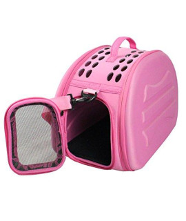 PET LIFE Narrow Shelled Lightweight Collapsible Military Grade Fashion Designer Travel Pet Dog Carrier Crate, One Size, Pink