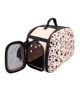 PET LIFE Narrow Shelled Perforated Lightweight collapsible Military grade Fashion Designer Travel Pet Dog carrier crate, Pink, Black, One Size