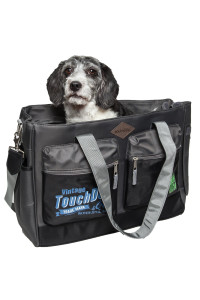 TOUcHDOg Active-Purse Water Resistant Designer Fashion Pet Dog carrier One Size Turquoise Blueand Black