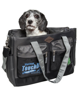 TOUcHDOg Active-Purse Water Resistant Designer Fashion Pet Dog carrier One Size Turquoise Blueand Black