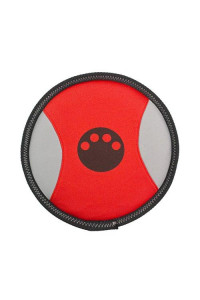 PET LIFE Fribee Toss Extreme Neoprene Floatation Floating Waterproof Frisbee Chew-Tough Durable Pet Dog Toy, Red/Black