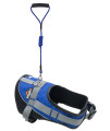DOgHELIOS Bark-Mudder Easy Tension 3M Reflective Endurance 2-in-1 Adjustable Pet Dog Leash and Harness, Large, Blue