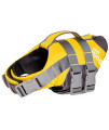 DOGHELIOS Splash-Explore Outdoor Performance 3M Reflective and Adjustable Buoyant Safety Floating Pet Dog Life Jacket Vest Harness, Medium, Yellow