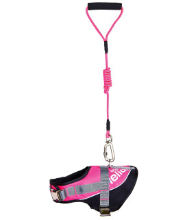 DOgHELIOS Bark-Mudder Easy Tension 3M Reflective Endurance 2-in-1 Adjustable Pet Dog Leash and Harness, Medium, Pink