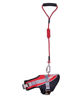 DOGHELIOS Bark-Mudder Easy Tension 3M Reflective Endurance 2-in-1 Adjustable Pet Dog Leash and Harness, Large, Red