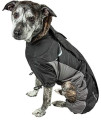 DOGHELIOS Blizzard Full-Bodied Comfort-Fitted Adjustable and 3M Reflective Winter Insulated Pet Dog Coat Jacket w/ Blackshark Technology, X-Large, Black