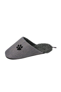 PET LIFE Slip-On Fashion Designer Polar Fleece Animated Slipper Pet Dog Bed House Shoes, One Size, Grey