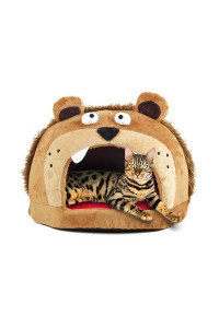 PET LIFE Roar Bear Snuggle Plush Polar Fleece Fashion Designer Pet Dog Bed House Lounge, One Size, Light Brown