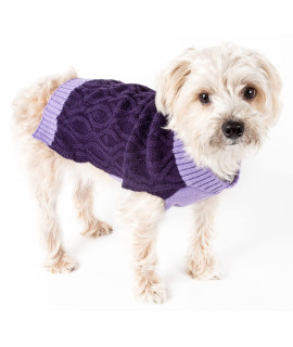Pet Life A Oval Weaved Fashion Pet Sweater - Designer Heavy cable Knitted Dog Sweater with Turtle Neck - Winter Dog clothes Designed to Keep Warm