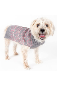 Pet Life A Symphony Static Pet Sweater - Designer Heavy cable Knitted Dog Sweater with Turtle Neck - Winter Dog clothes Designed to Keep Warm