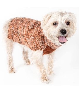 Pet Life A Royal Bark Pet Sweater - Designer Heavy cable Knitted Dog Sweater with Turtle Neck - Winter Dog clothes Designed to Keep Warm