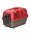 Pet Carrier: Hard-Sided Dog Carrier, Cat Carrier, Small Animal Carrier in Red| Inside Dims 17.91L x 11.5W x 12H & Suitable for Tiny Dog Breeds | Perfect Dog Kennel Travel Carrier for Quick Trips
