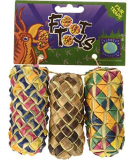Planet Pleasures Woven Cylinder Foot Toy (3 Pack), Small