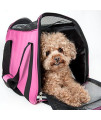 PET LIFE Altitude Force Airline Approved Sporty Zippered Folding Fashion Pet Dog Carrier, Medium, Pink