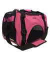 PET LIFE Altitude Force Airline Approved Sporty Zippered Folding Fashion Pet Dog Carrier, Large, Pink