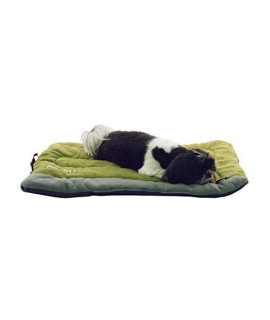 DOGHELIOS Combat-Terrain Cordura-Nyco Reversible Nylon and Polar Fleece Travel Camping Folding Pet Dog Bed Mat, X-Large, Olive Green, Grey
