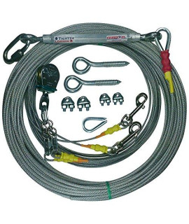 Freedom Aerial Double Dog Trolley Run cable 2 Dogs FADR-DD500 (Small Dogs 125 FT)