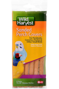 10 pack (60 covers total) of Wild Harvest P-84141 Sanded Perch 6 ct Covers for Small Birds