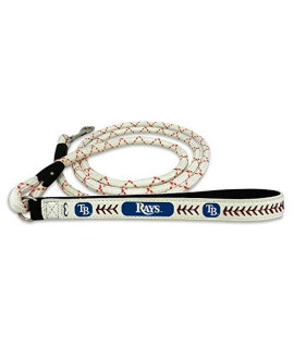 MLB Tampa Bay Rays Pet LeashBaseball Leather Frozen Rope, Multicolor, Large