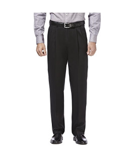 HAggAR Mens Premium No Iron Khaki classic Fit Pleat Front Regular and Big Tall Sizes, Black, 40W x 32L