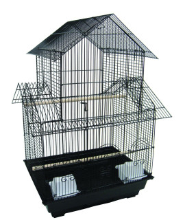 YML A5844 38 Bar Spacing Pagoda Small Bird cage Black 18 x 14