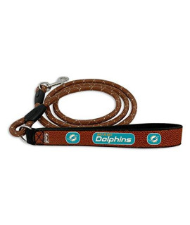 gameWear NFL Miami Dolphins Football Leather Rope Leash, Large, Brown