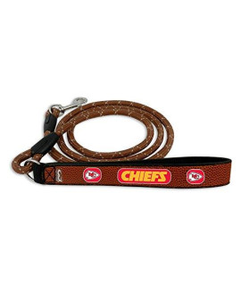 gameWear NFL Kansas city chiefs Football Leather Rope Leash, Large, Brown