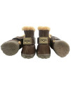 WINSOON Dog Australia Boots Pet Antiskid Shoes Winter Warm Skidproof Sneakers Paw Protectors 4-pcs Set (Size 5, Dark Brown)