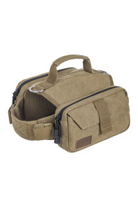 OneTigris Dog Pack Hound Travel camping Hiking Backpack Saddle Bag Rucksack for Medium Large Dog (Brown, Medium)
